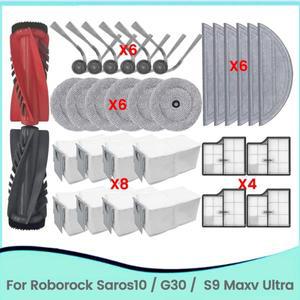사용자 친화적인 32PCS 로보락 사로스10 /G30 /S9 맥스V 울트라 진공 청소기 부속품 메인 사이드 브러시 필