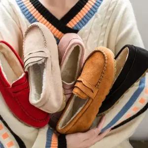 여성 방한화 기모신발 털신발 털단화 ZG8891-2 XlH8+1uwa