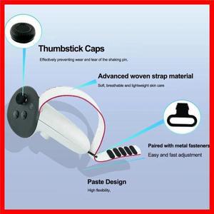 Meta Quest 3 VR 컨트롤러 그립 조정 가능한 활성 스트랩이 있는 배터리 커버 액세서리용 미끄럼 방지