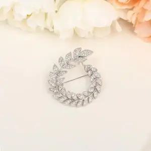 시후주얼리 크리스탈 월계수 리스 고급 리스브로치 브로치 CY152C 고급브로치