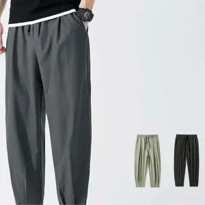남성 배기 조거 팬츠 허리밴딩 홈웨어 편한 바지 TzC7+9ZFh