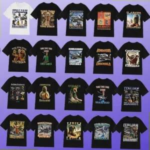 남자반팔면티 MZ감성 유니크스타일 인싸 이탈리아브레인롯티셔츠