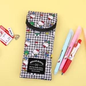 헬로키티 패턴 플랫 파우치 필통