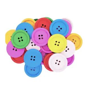 칼라나무단추 - 대(30mm) 단추 칼라단추 모양단추 플라스틱단추 만들기재료