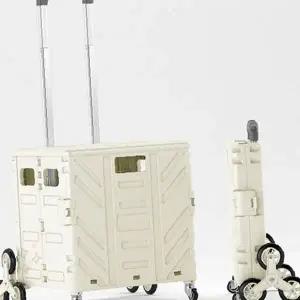 사각형 접이식 이동식 바퀴 달린 수납 운반 장바구니 계단 오르기 가능한 가정용