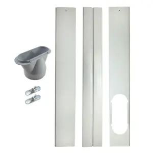 최신 이동식 에어컨 자바라 창문형 배기호스 칸막이 주름관 세트+15cm 커넥터