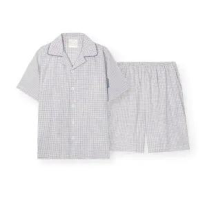 [오르시떼](하남점)남성 H142 블루프레임 반소매 파자마 세트