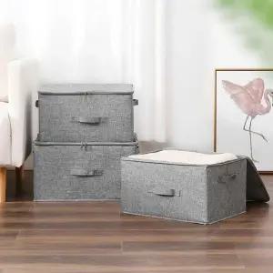 고급 패브릭 정리 수납함 리빙박스 02덮개분리2호