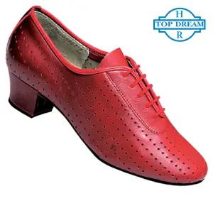 탑드림 여성 연습용 댄스화 1100 (빨강색가죽) 라틴 연습화 라인 사교 째즈 탱고 살사 왈츠 방송