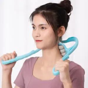 목 어깨 롤링 마사지기 블루 6구 혈액순환 피로 회복 사무실 홈케어 지압기
