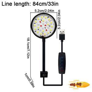 360 ° 회전 조정 햇빛 LED 어항 클립 라이트 고휘도 에너지 절약형 USB 수초