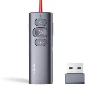 Norwii N95 프레젠테이션 클리커 원격 프레젠테이션용 파워포인트 충전식 무선 포인터 교실 강당 교회 내