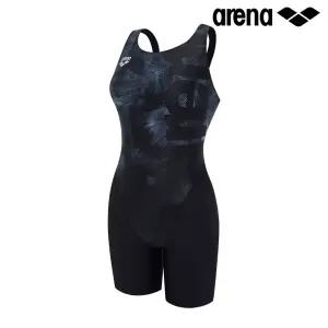 아레나 오일드롭 3부 반신 레이서백 블랙 A5FL1PL33 여성 반전신 수영복