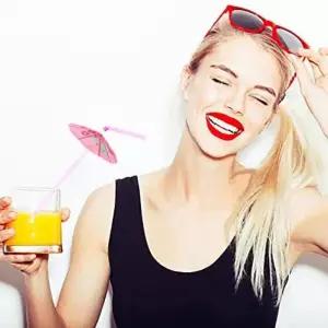 칵 일회용 빨대 500개 우산 혼합) 벌집형 (색상