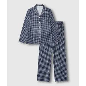 JAJU 여 피치스킨 10부 파자마 세트 다크 네이비1201705