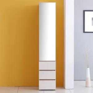 [우아미가구]미서엘 UV하이그로시 틈새 400 거울 옷장