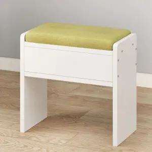 화장대 보조 메이크업 작은 의자 수납 스툴 가죽 패브릭말차그린