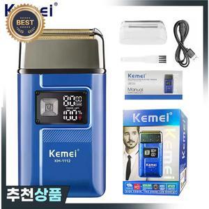 Kemei 남성용 KM-1112 건식  습식 전기 면도기 충전식 수염 플로팅 포워드 IPX5 방수