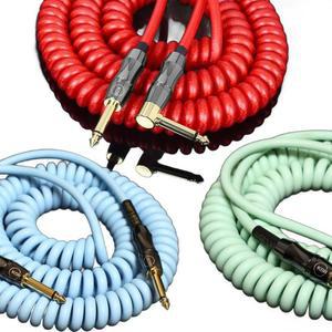 빈티지 코일 기타 케이블 KGR 발열 2팩 스타일 레드1 8M 싱글 베이스 가죽 화이트