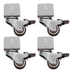 4개 세트 캐스터 휠 중형 U자형 플레이트 가구 캐비닛 서랍 선반 작업대 교체용 하드우드 바닥용