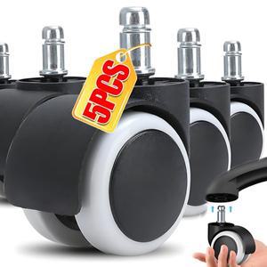 작업용 게임 의자 용 2 인치 교체 소프트 음소거 데스크 캐스터 휠 헤비 듀티 및 맥세이프 롤링 사무실 하