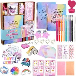 여자를 위한 DIY 저널 키트 - 8-12세 청소년을 훌륭한 선물 귀여운 저널링 아트 공예 스크랩북 및 다이어리