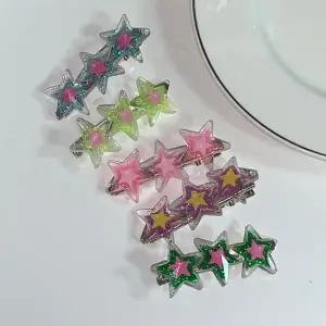 별 모양 은빛 반짝임 Y2K 아이돌 무대용 헤어핀 헤어클립 포인트