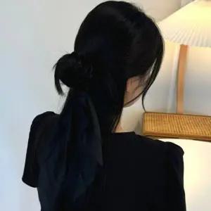 포인트 리본 헤어밴드 곱창 머리끈 블랙 스타일 머리끈 엘라스틱