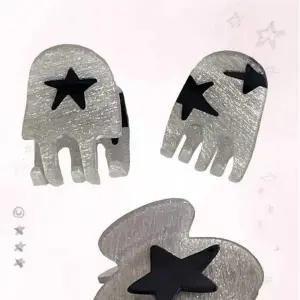 미니 헤어클립 옆머리 잔머리 포인트 실버 펄 별 집게 데일리 힙합