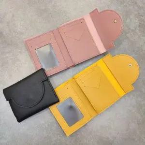 3가지 색상 여성용 소형 카드지갑 컴팩트 반지갑 카드포켓