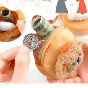 강아지 얼굴 동전 케이스 뽀글이 캐릭터 열쇠고리 미니 지갑