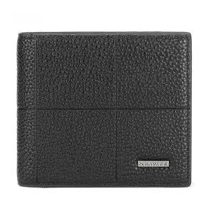 남성용 가죽 반지갑 블랙 인조가죽 소재 슬림 지갑 카드 수납