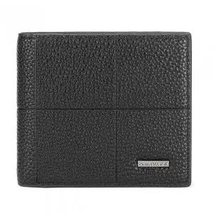 남성용 가죽 반지갑 블랙 인조가죽 소재 슬림 지갑 카드 수납