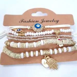 에스닉 비즈 다층 팔찌 여성용 핸드메이드 액세서리 레이어드