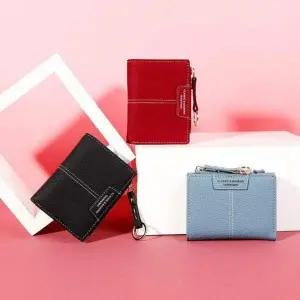 [셀러에이드]트렌디 컬러 스티치 포인트 미니 동전지갑 슬림 반지갑 카드수납