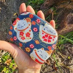 [셀러에이드]행운을 부르는 고양이 디자인 미니 동전 지갑 소형 컴팩트 카드