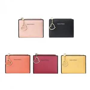 [셀러에이드]여성용 하트 무늬 반지갑 미니 지갑 학생용 소형 손지갑 선물용