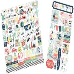 스크랩북용 여행 스티커 - 귀여운 스크랩북 어드벤처 테마 칩보드 장식용 용품 사진 앨범 저널 플래너용