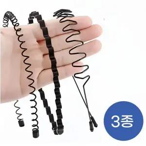 [콩심팥심]BS 학생 공부 머리띠 세트 3종 집중력 세안 운동 얇은 귀안아픈