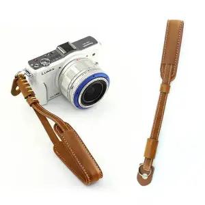 가죽 카메라 손목 핸드 미러리스 디카 브라운 장비 줄 촬영