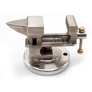 호환   304 스테인리스 스틸 벤치 플라이어 앤빌 포함 1인치 조절 데스크탑 클램프 회전식 베이스 시계 수