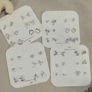 [셀러에이드]일주일 귀걸이 세트 큐빅 포인트 귀걸이 실버톤 연출 단독연출