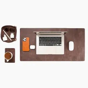 노드 가죽 정품 책상 핸드메이드 공간을 작업 정리함 프리미엄 액세서리 오피스 우아한 세트 다크 및