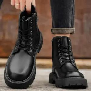 [다잇템] 남성용 레더 보온성이 컴뱃부츠 아웃솔 FW 견고한 부츠