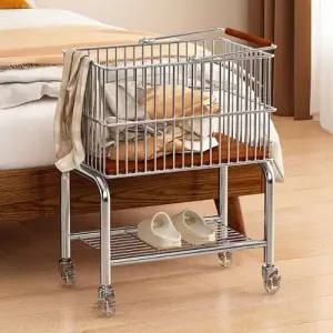 이동식 빨래바구니 선반 스텐 바구니 틈새 보관함 수납함