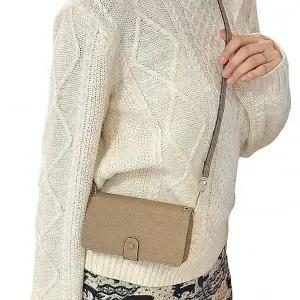 가죽 핸들형 카드수납 지퍼 크로스 장지갑