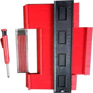 풀룬디 3피스 마커 리필 컨투어 불규칙한 카펫 타일 레드 바닥재 도구 측정 10인치 와이드 작업 자르기