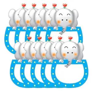 동물 어린이 이름표 코끼리 10개입 1P 어린이집 가방 유치원 네임택