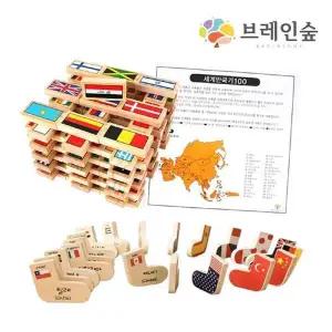 [셀러허브][브레인숲] 다문화 조작놀이SET-세계만국기 100 학교학습 교구 놀이 어린이집 (S46568125)