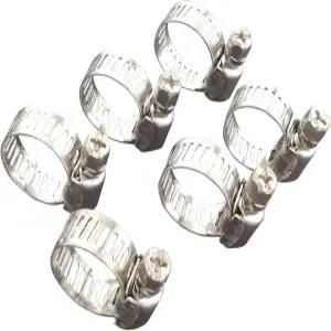 밴드 스타일 클램프 1/4 - 직경 5/8 폭 0.30 헥스 헤드 스테인리스 스틸 호스 6개 팩 기술팀 제공